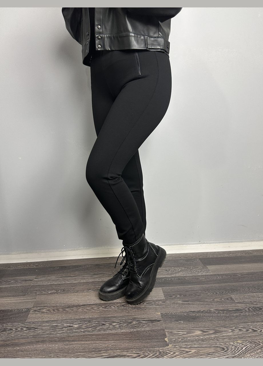 Жіночі класичні брюки прямі чорні з втягуючим ефектом MKJL1160-1 Modna KAZKA (282648362)