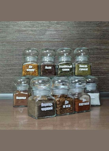 Набір баночок для зберігання спецій, скло 12 шт. No Brand (298794554)