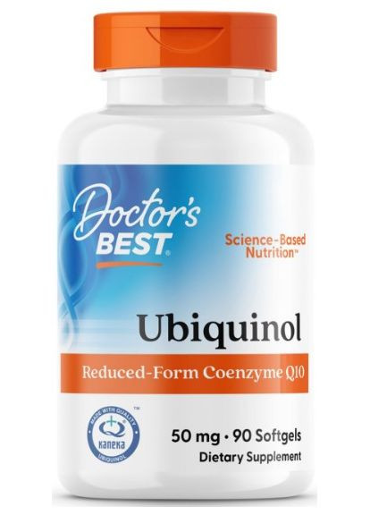 Коензим Q10 Убіхінол Ubiquinol з Kaneka QH 50 мг 90 капсул Doctor's Best (357339746)