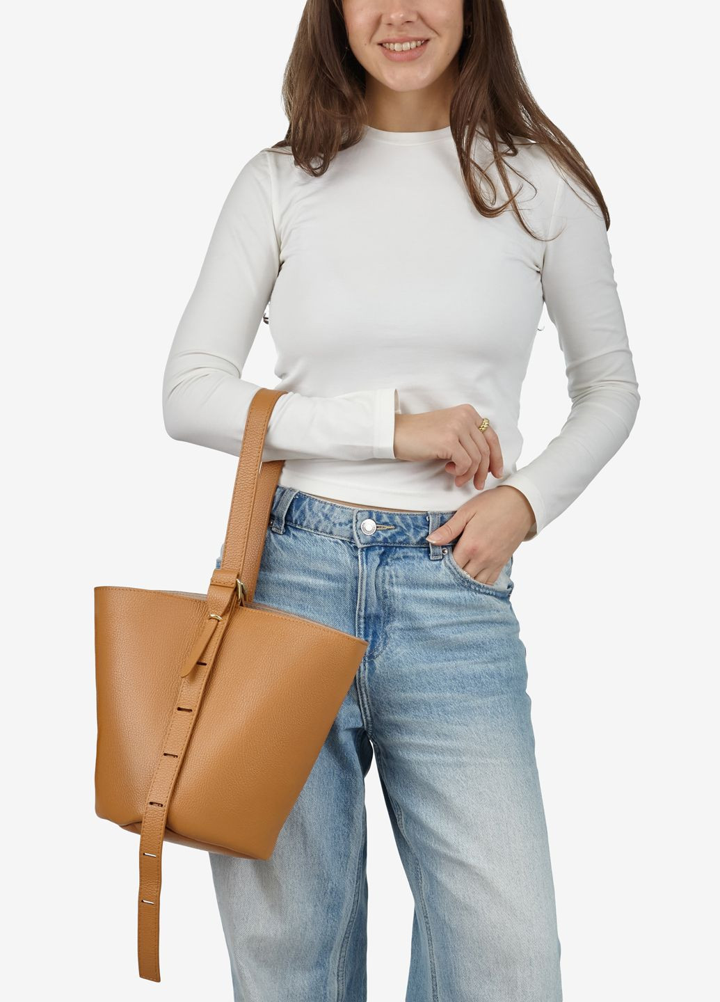 Сумка-ведро женская кожаная средняя Сrossbody Regina Notte (322016865)