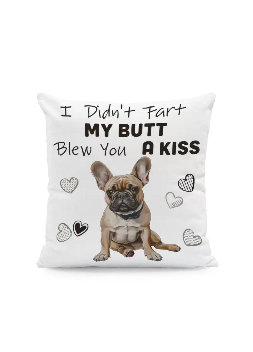 Декоративна наволочка Бульдог Біла 45×45 см No Brand (333163945)