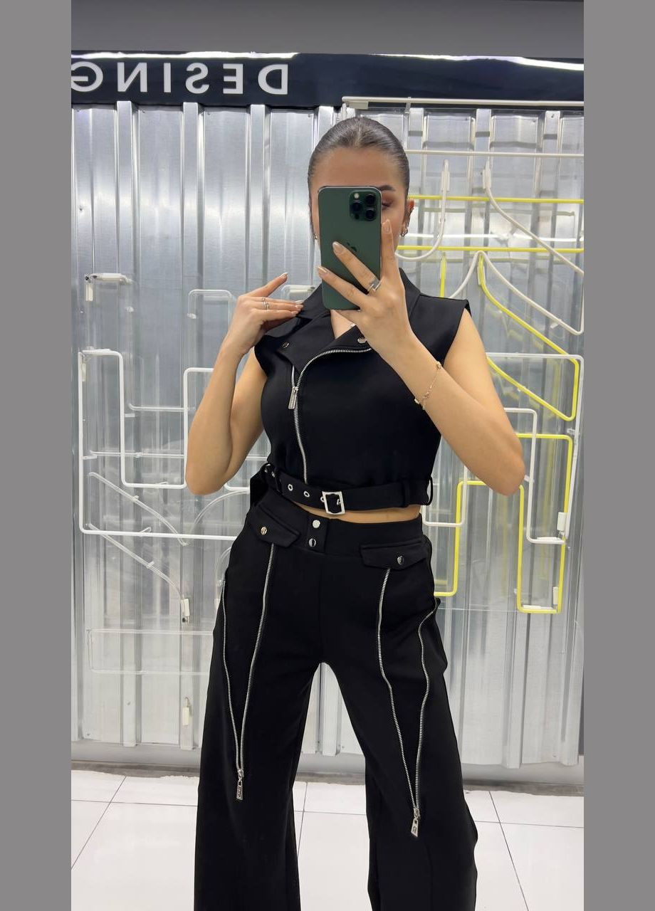 Костюм с жилетом и брюками палаццо No Brand (324266080)