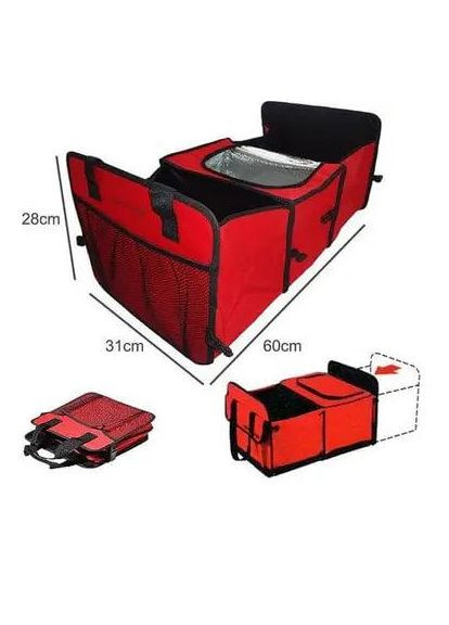 Органайзер - холодильник у багажник автомобіля Червоний колір No Brand (306555084)