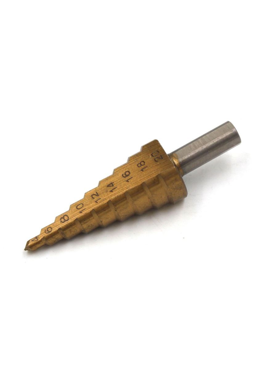 Сверло по металлу HSS ступенчатое 4-20 мм, TiN, HRC 60-63, ТМ Kubis (352748267)