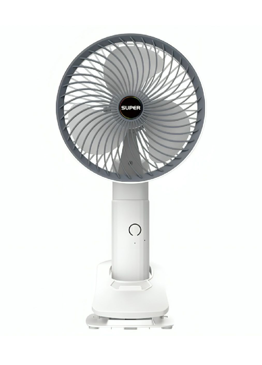 Настольный аккумуляторный мини вентилятор на прищепке с вращением на 360 градусов 3 режима работы 29 х 18 см (480173-Prob) Белый Unbranded (330365284)