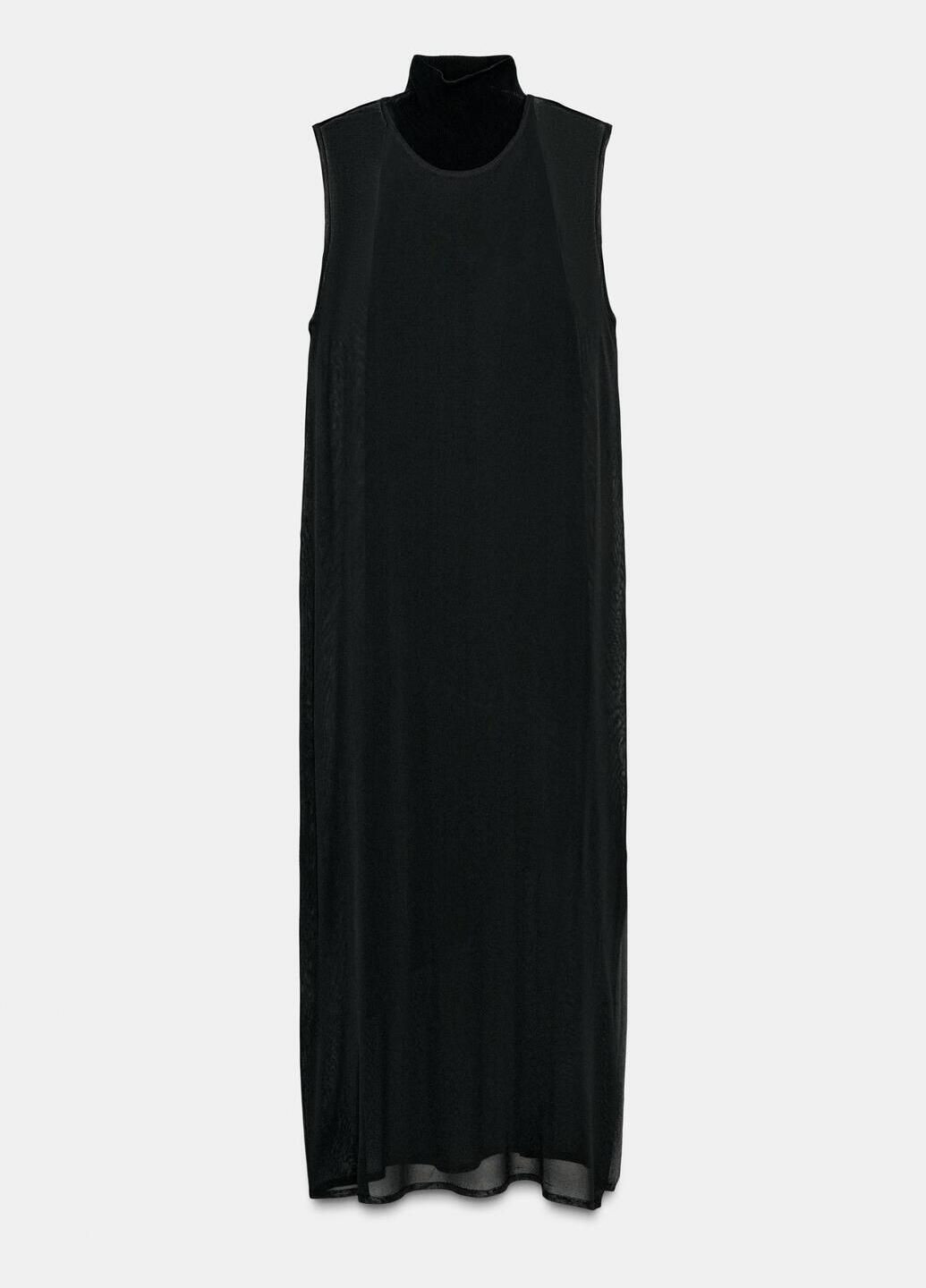 Чорна сукня Zara однотонна