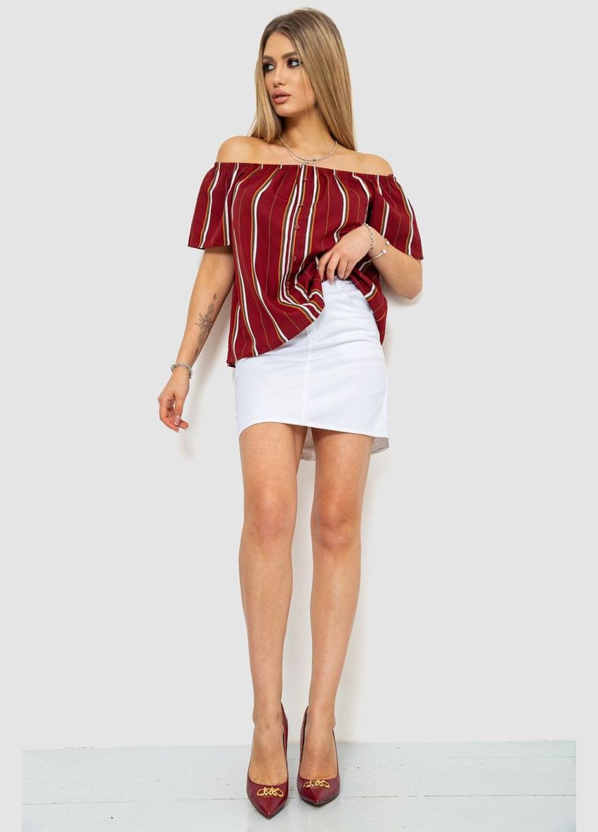 Бордовая блуза в полоску 244r088-1 Ager Блуза