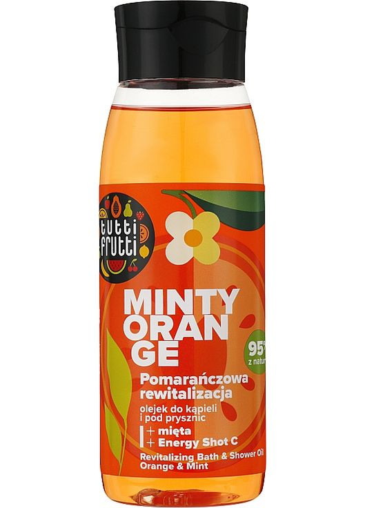 Відновлювальна олія для ванни та душу "Апельсин і м'ята" Tutti Frutti Orange And Mint Bath And Shower Oil 400ml (1076897-120982) Farmona (368631763)