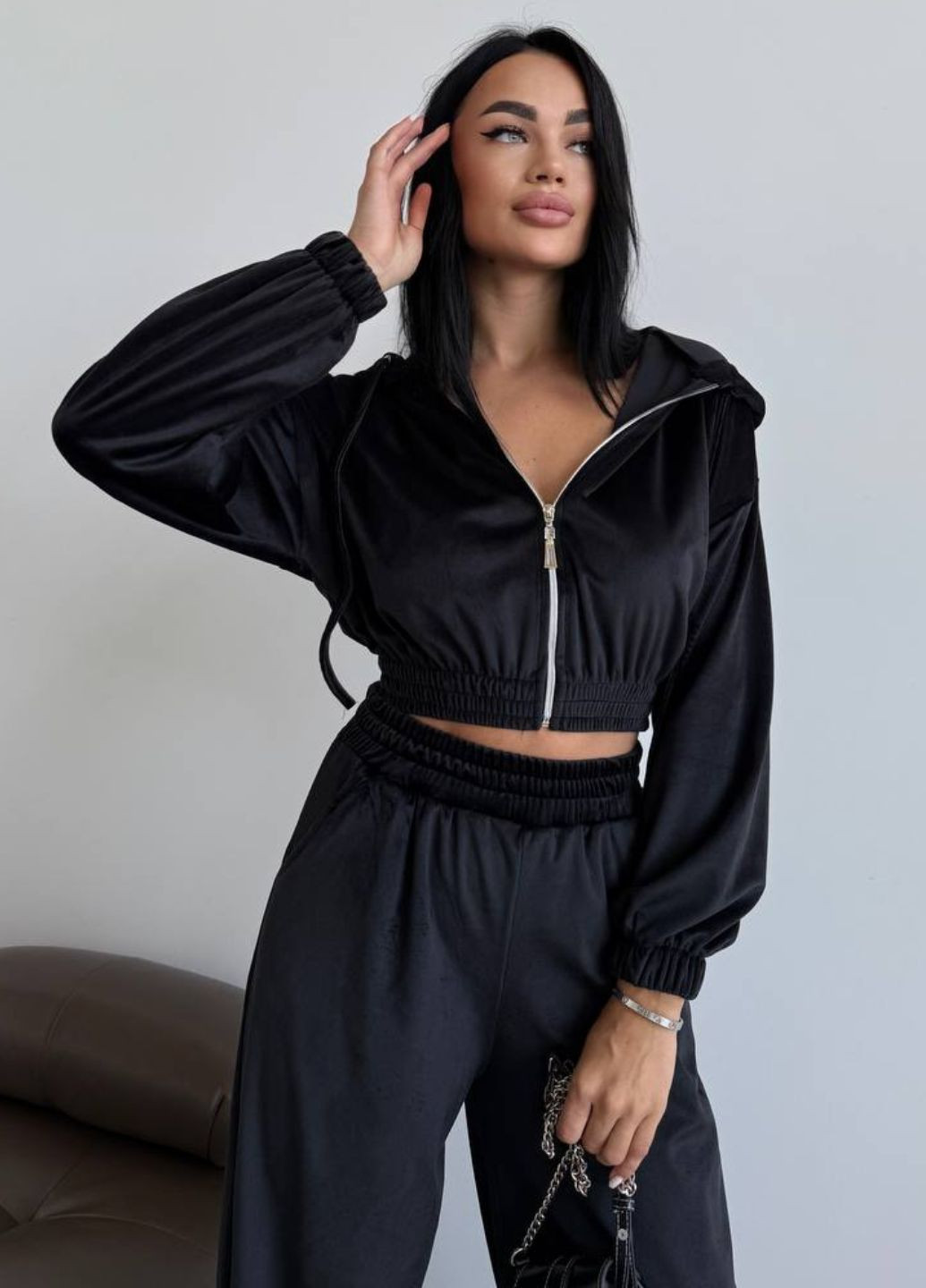 Спортивный костюм с укороченными худыми и брюками палаццо Tik-Tak (322036544)