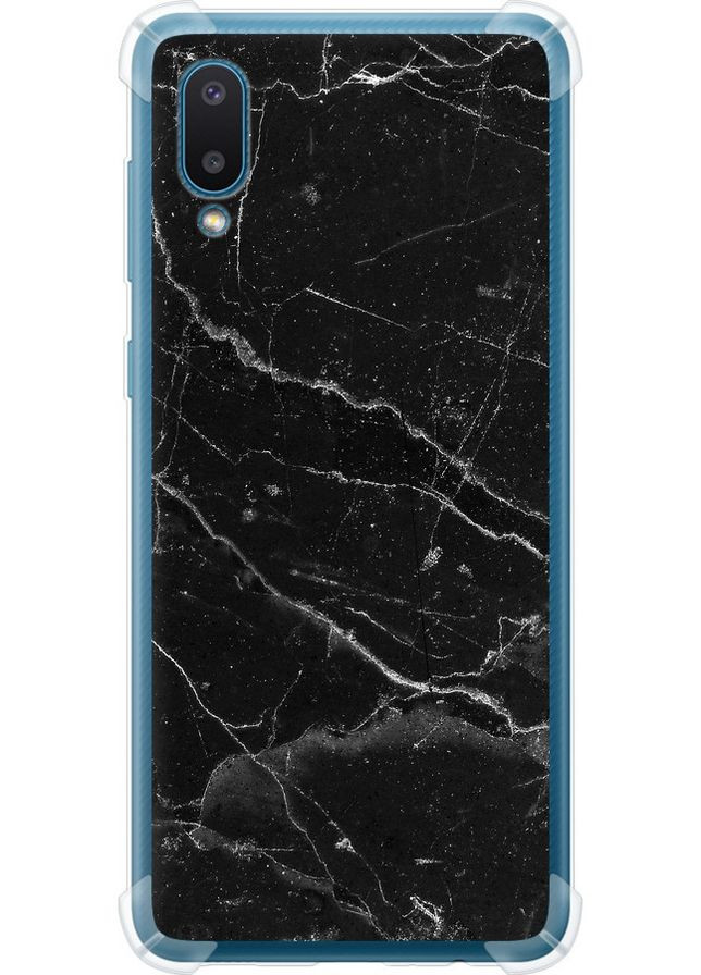 Силіконовий протиударний с посиленими кутами чохол 'Чорний мармур v2' для Endorphone Samsung Galaxy A02 A022G (316647241)