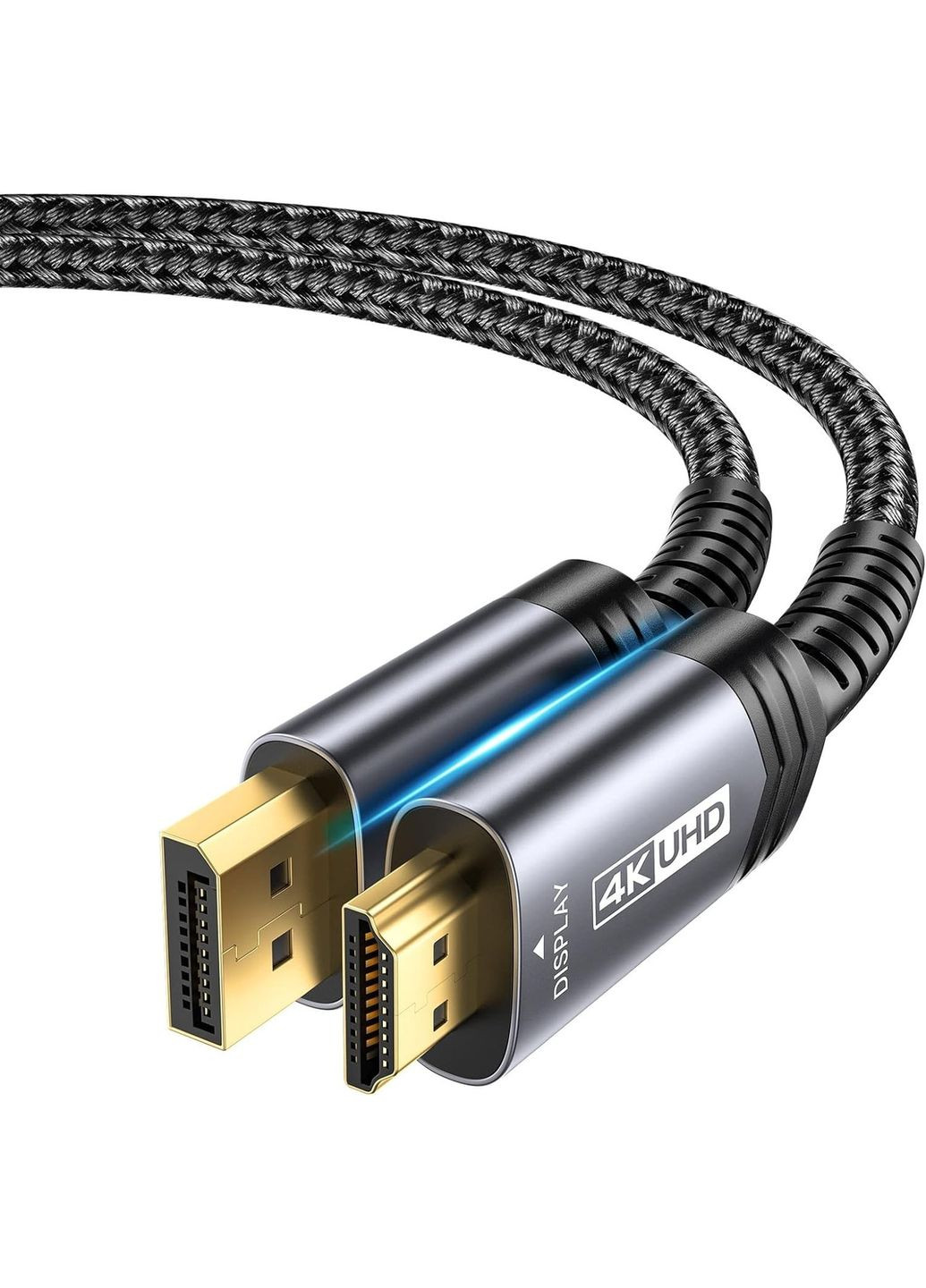 Кабель 4K DisplayPort to HDMI 4K@30/2K@120Hz 3м серый Jsaux (308849313)