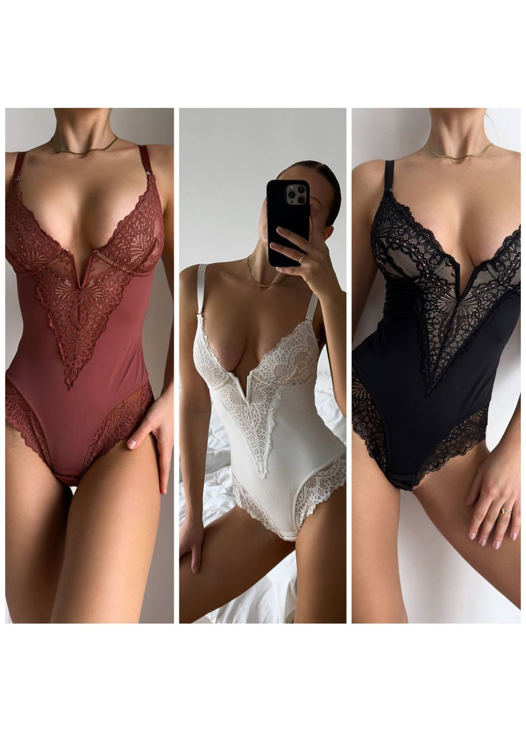 Боді жіноче майка з мереживом чорний No Brand (372898252)