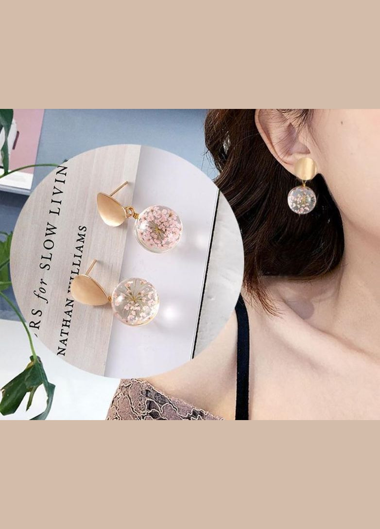 Ніжні рожеві сережки з сухоцвітом, квіти Fashion Jewelry (336950471)