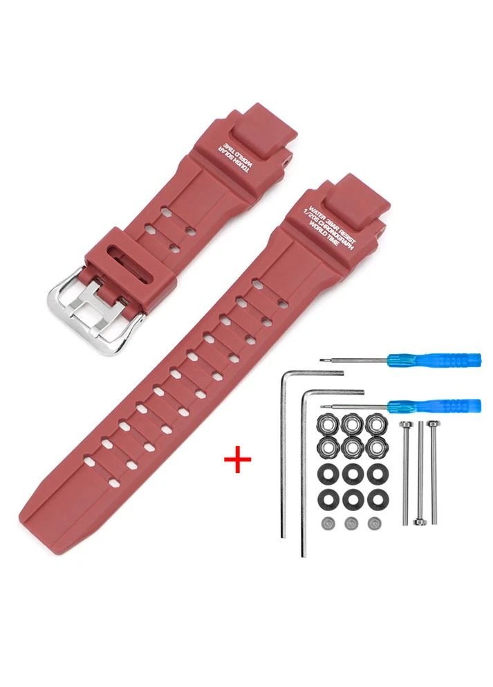 Ремешок для G-Shock GW-A1000/GW-4000/GA-1000 Red Silver No Brand (387399282)