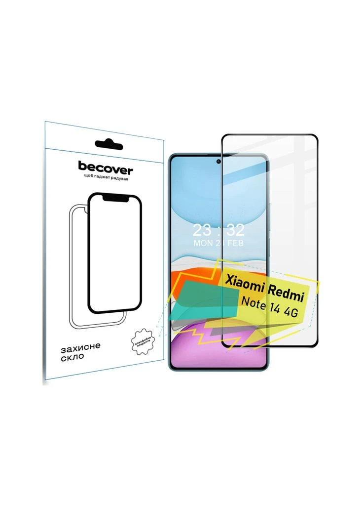 Скло захисне Xiaomi Redmi Note 14 4G Black (713099) BeCover (382058776)