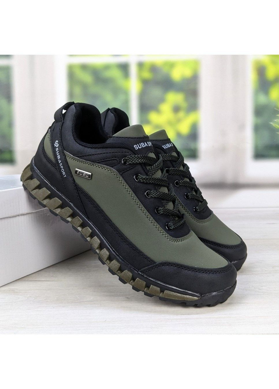 Оливковые (хаки) демисезонные кроссовки мужские демисезонные Suba