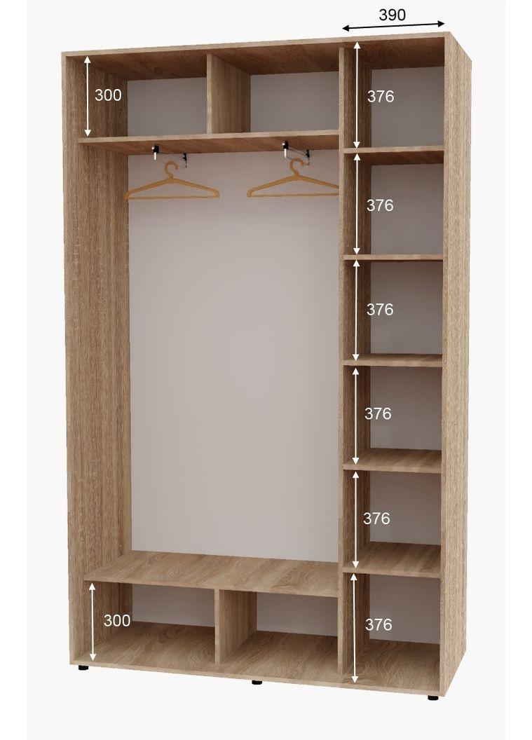 Шкаф-купе двухдверный 160*45*230 Дуб Сонома Зеркало с пескоструйным рисунком Алекса (360472908)