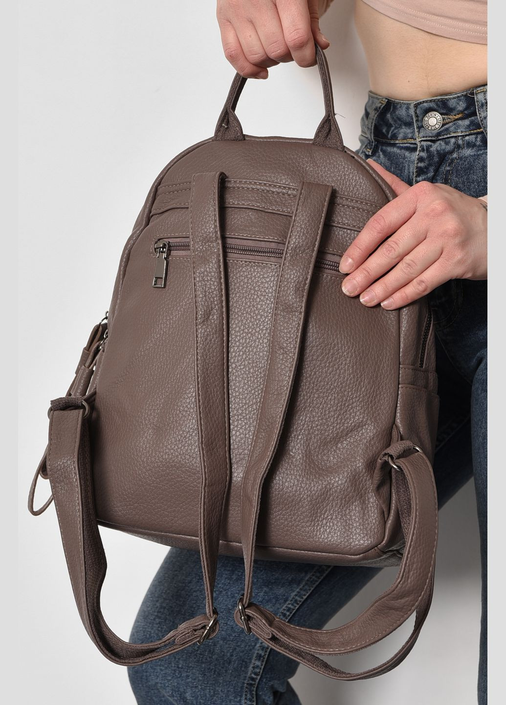 Рюкзак жіночий кольору мокко Let's Shop (278761230)