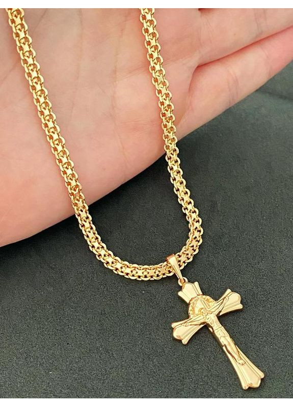 Позолочений Ланцюжок 55см, 60см + Хрестик. Позолота No Brand (361222483)