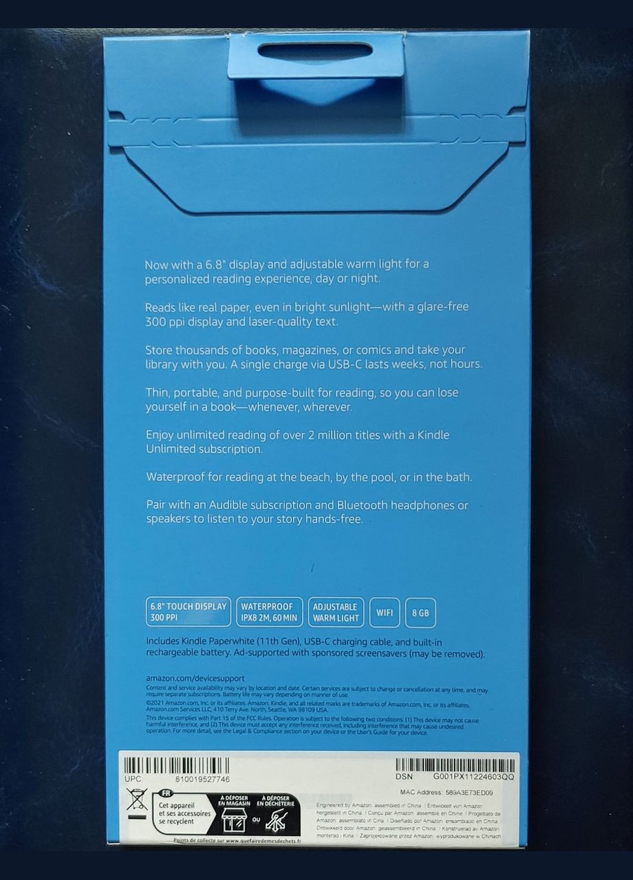 Електронна книга Kindle Paperwhite 8GB 11th Generation Amazon (370159458)