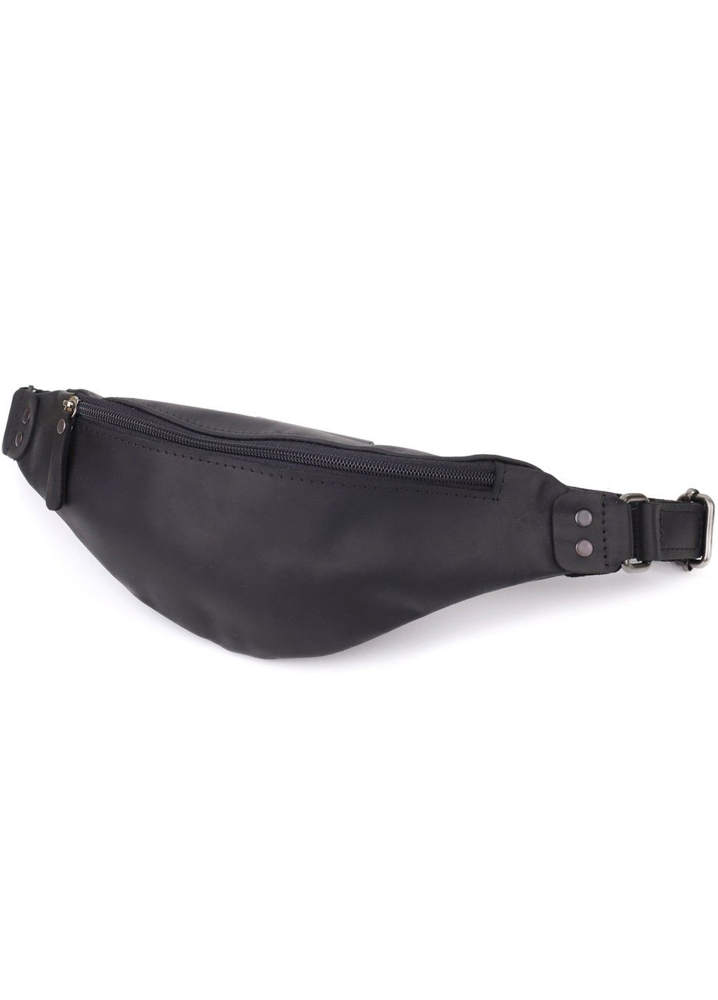 Мужская бананка из натуральной винтажной кожи 23129 Черный Shvigel (335081596)