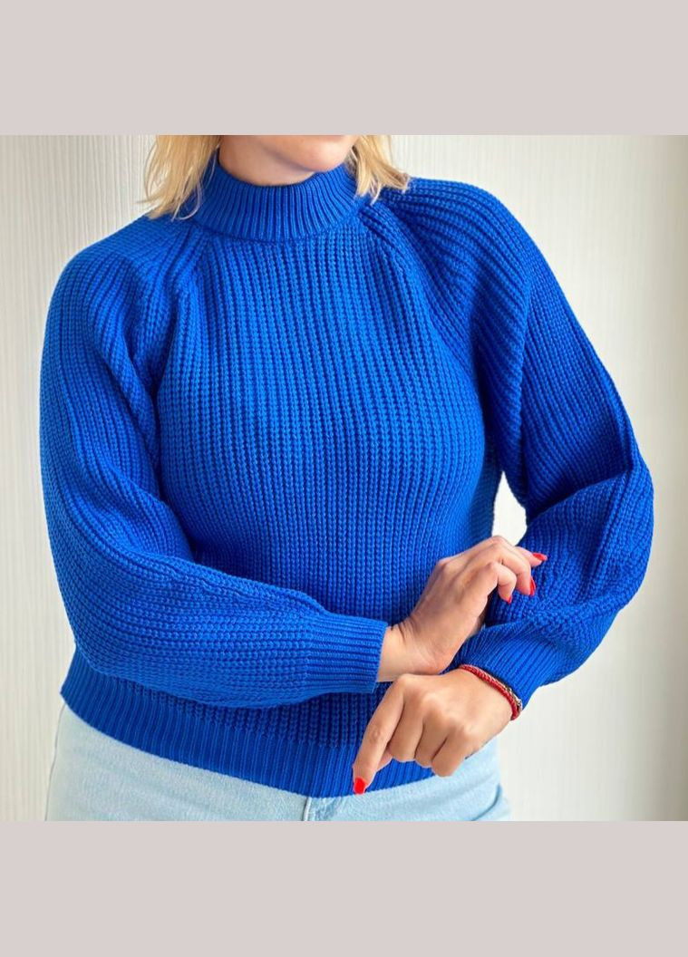 Синій зимовий жіночий светр синій пуловер Figo 4494N