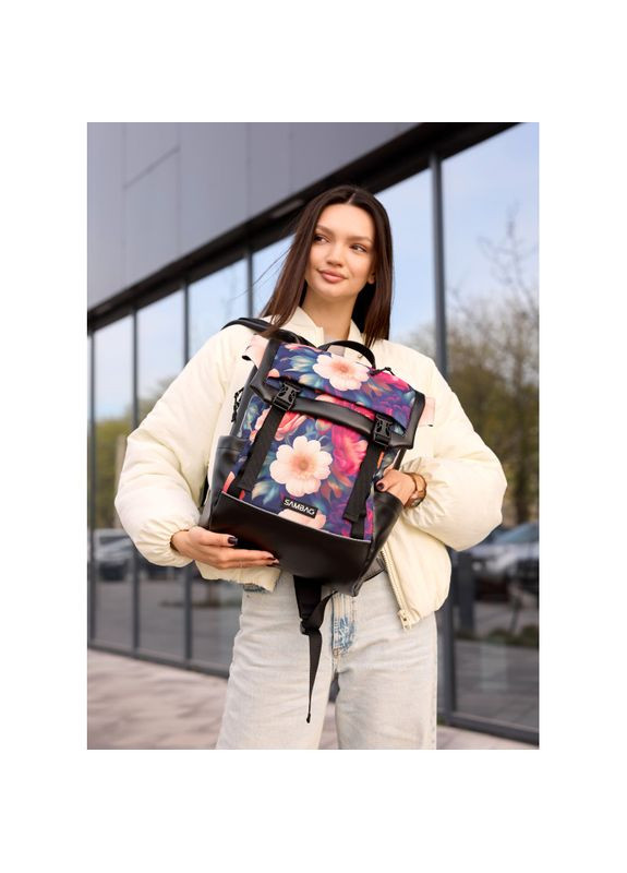 Женский рюкзак Aura с принтом "MAGENTA FLOWERS" Sambag (329692772)