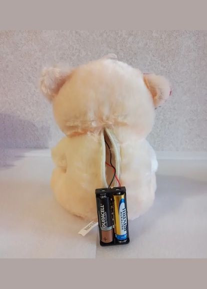 М'яка іграшка Ведмедик з серцем зі світловими та звуковими ефектами 25 см бежевий (2079385297) No Brand (328261743)