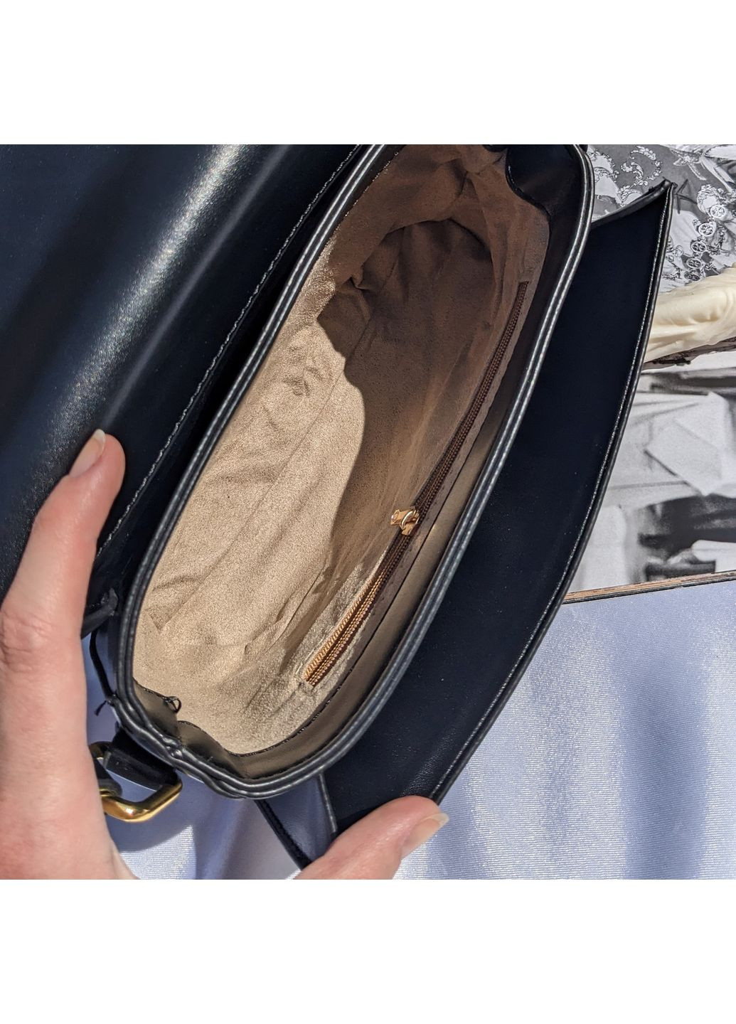 Класична жіноча сумка бокс коричневого кольору з якісної еко шкіри No Brand (362588119)