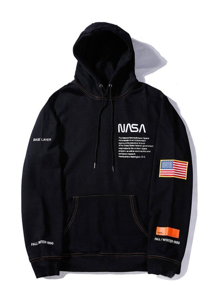 Худі білий Preston NASA x Heron Black Hoodie Unisex (356677622)