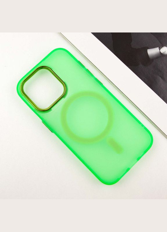 Чехол TPU+PC Lily with MagSafe для Apple (6.7") Салатовый | Neon Green Epik iPhone 15 Pro Max (300582614)