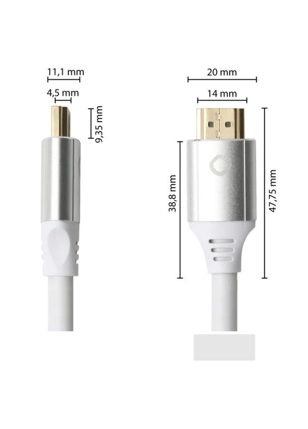 Кабель HDMI Black Magic MK II UHD v2.1 8K 48Gbit HDR Ethernet ARC 0.75м White Oehlbach (385408085)