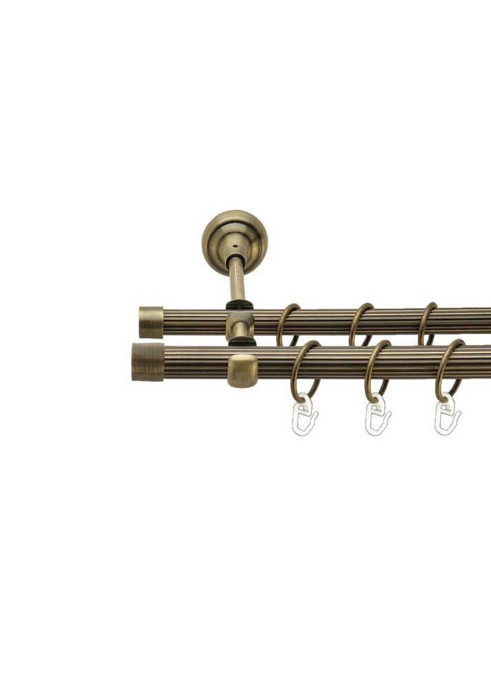 Карниз Заглушка металлический двухрядный открытый рифленая труба Антик 19\16 мм 200 см (00-00017348) ORVIT (300281916)