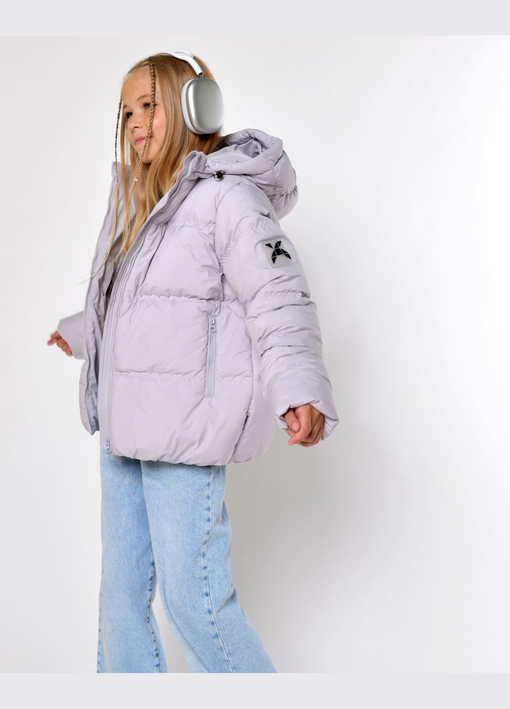Серая зимняя пуховая куртка для девочек от 6 до 16 лет X-Woyz