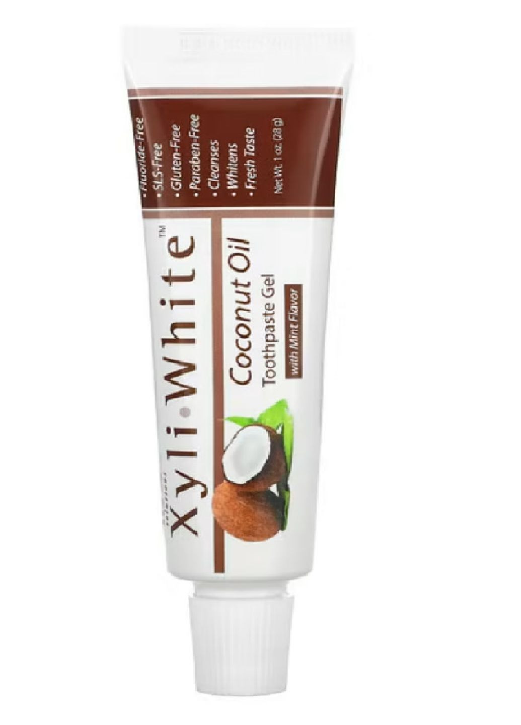 Зубна паста Xyli White Now Sulutions Coconut Oil 28g Now Foods (286772161)
