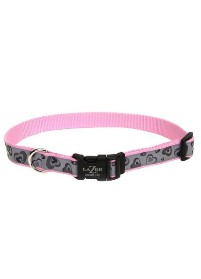 Светоотражающий ошейник для собак Lazer Brite Reflective Collar 1.6 х 30 - 46 см сердечки (76484464935) Coastal (279566904)
