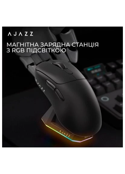 Мишка AJ179PRO Wireless/Bluetooth/USB Charging Dock Black (AJ179-PRO-B) Ajazz (396690271)