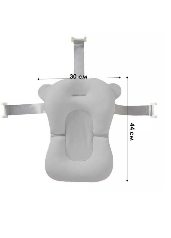 Матрас коврик в ванную Bestbaby 330 Gray для ребенка с креплениями 10 шт. Baby Best (362027266)