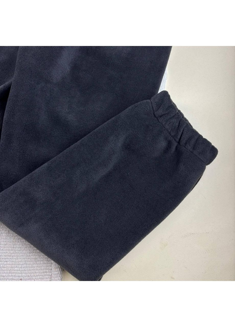 Графітовий зимній дитячий теплий костюм тедді з полар флісу на затяжках (толстовка+штани)графіт брючний No Brand