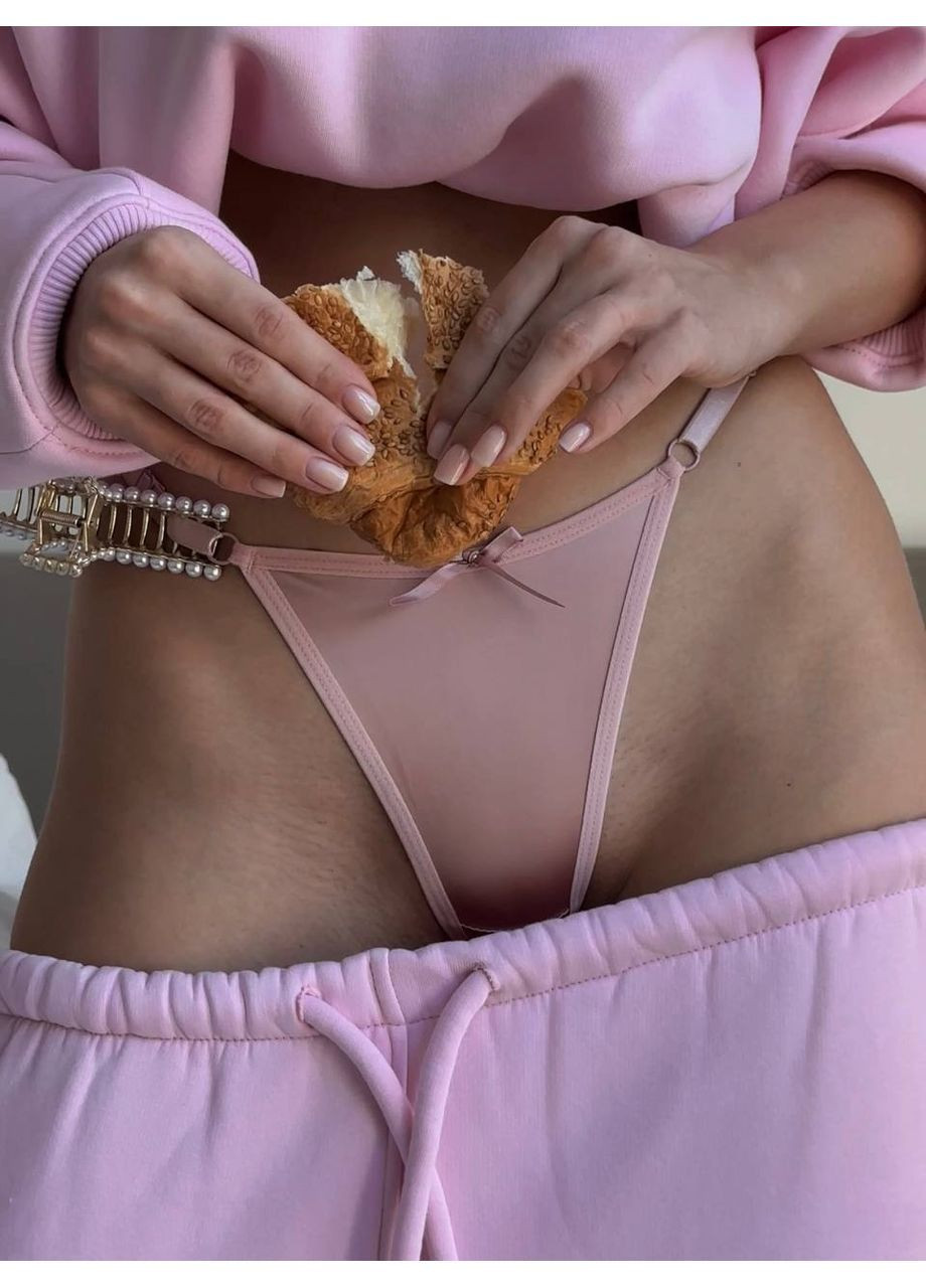 Трусики женские стринги набор 4 штуки шелковые стринги комплект трусов женских модные трусики No Brand Стрінги (365814705)