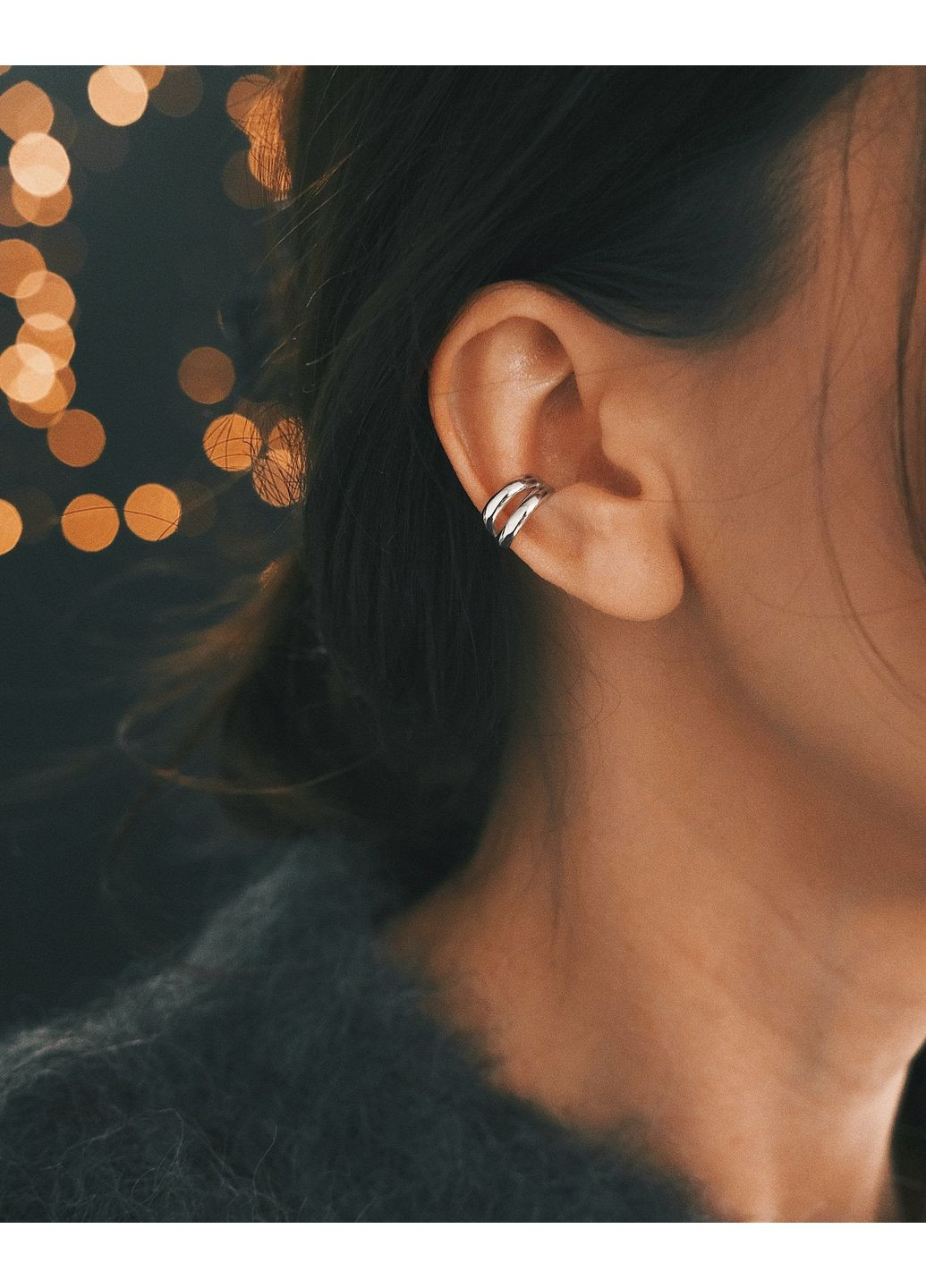 S925 Сережка Каф зі срібла: універсальний дизайн TATON (369389215)