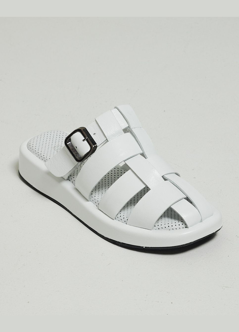 Шльопанці закриті білі шкіра Phany (292755576)