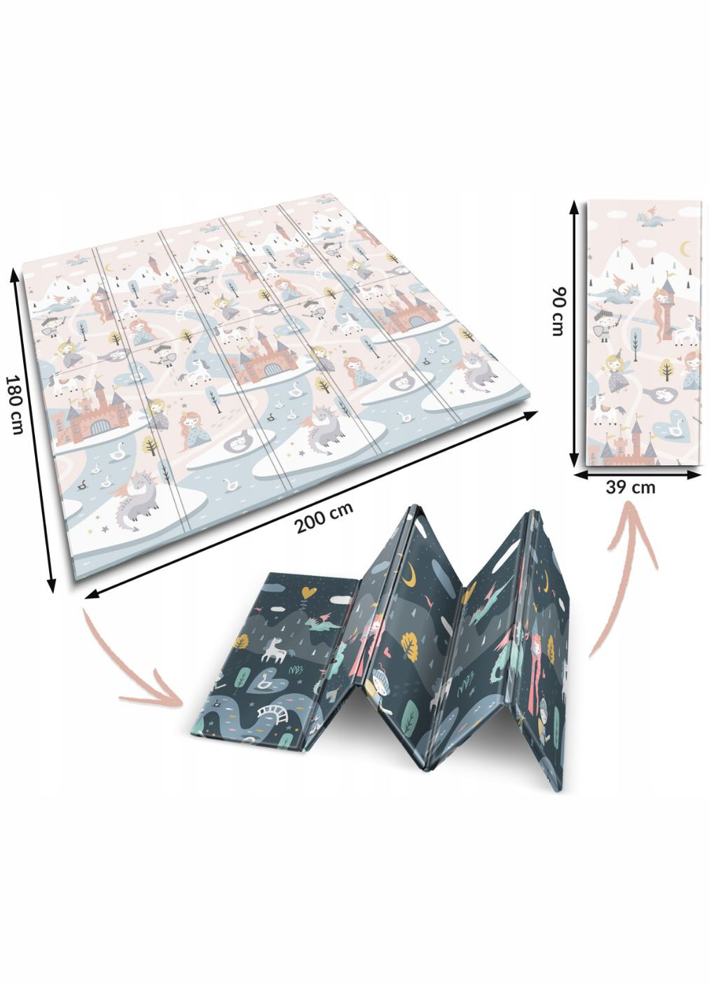 Развивающий мат NK-340 200 x 180 x 1 см (734002) Nukido (346531664)