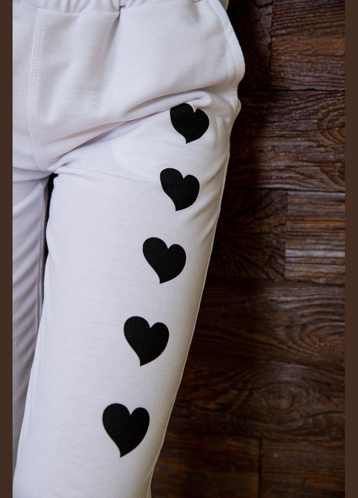 Жіночі спортивні штани, з принтом Серце, колір білий, Ager (266815189)
