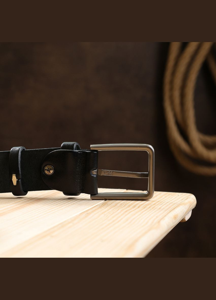 Шкіряний батальний ремінь для чоловіків 20700 Чорний Vintage (358052620)