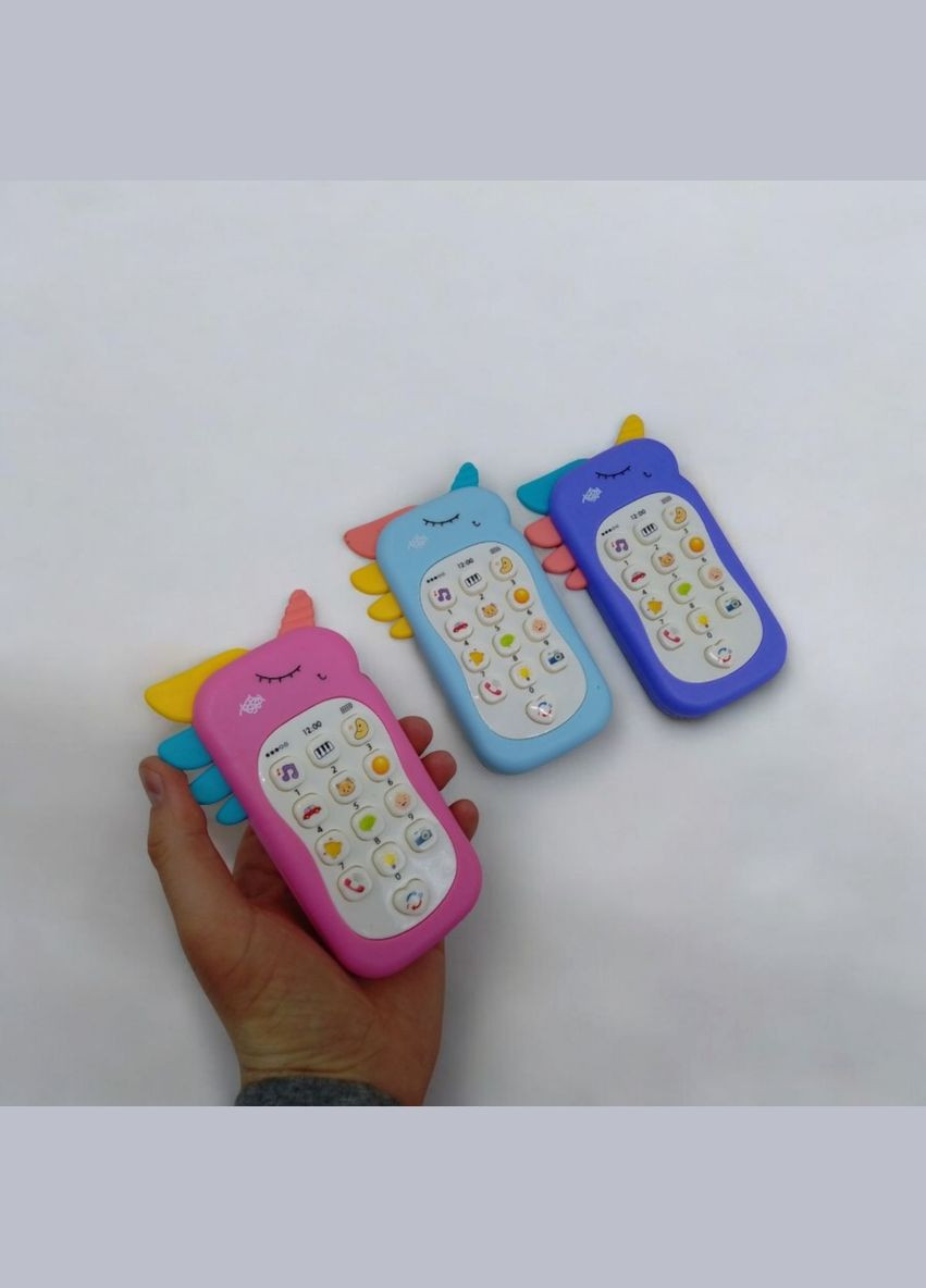 Телефон дитячий "Единоріг", музичний (блакитний) MIC (315016078)