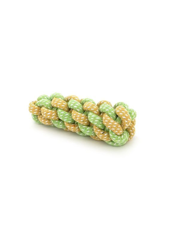 Іграшка для собак мотузка-апорт із вузлами. Форма кукурудзи. Розмір 4х12 см. Колір зелено-синій. Voltronic (366667887)