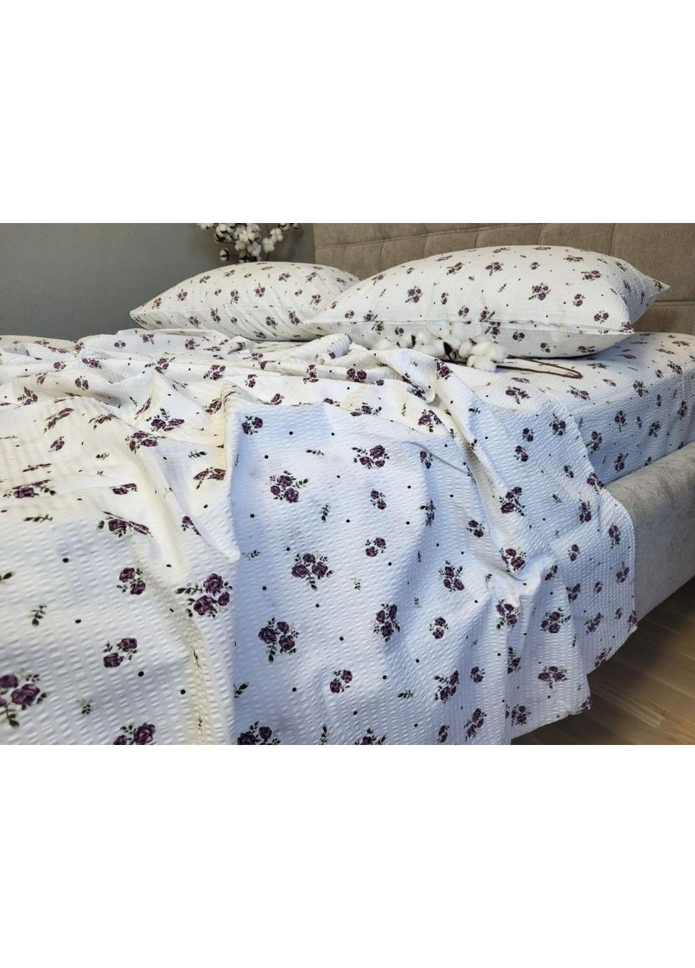 Постільна білизна Бланка, ранфорс гофра (жатка) Евро розмір, наволочки 70/70 No Brand (364220031)