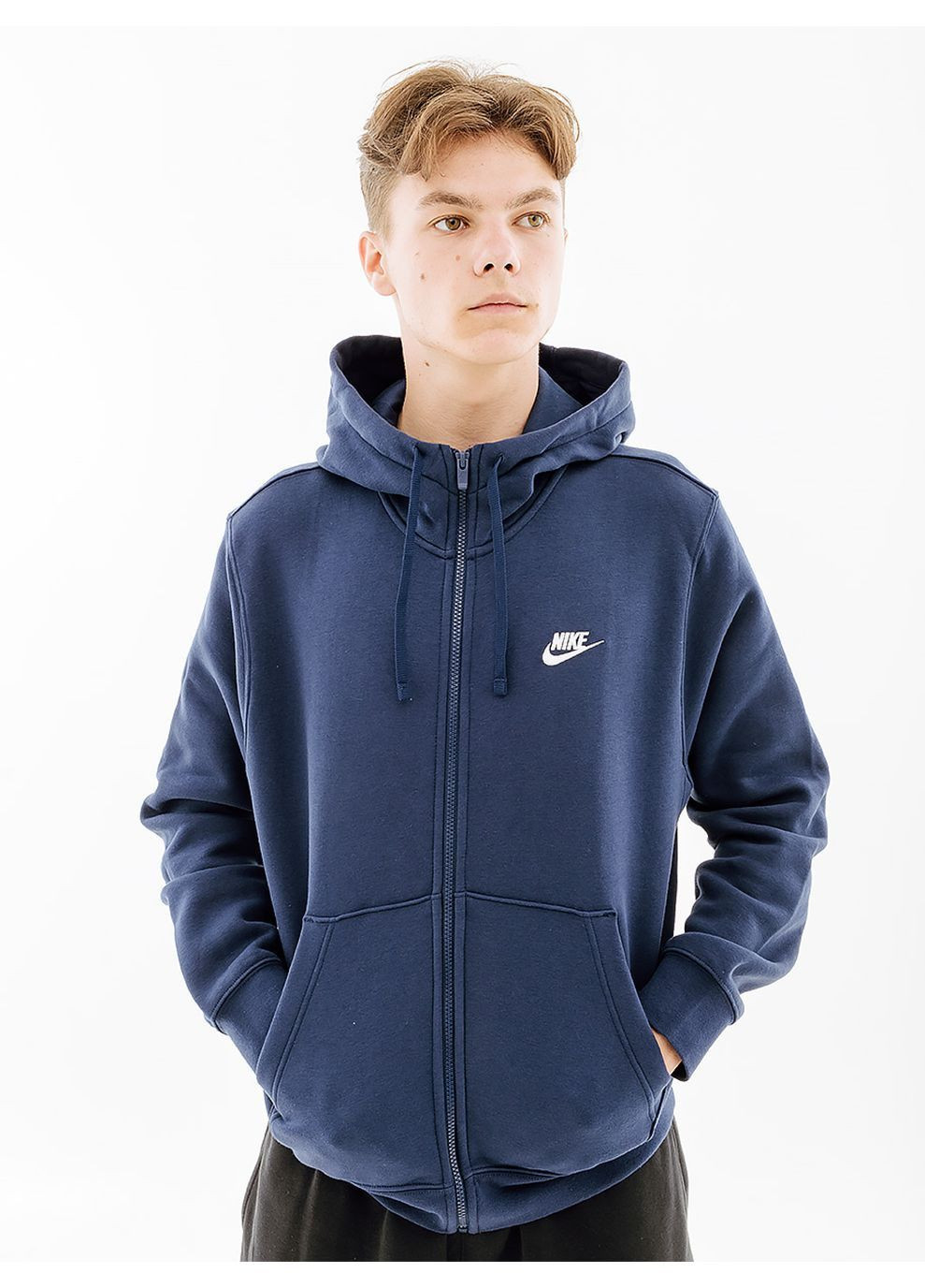 Мужская толстовка M NSW CLUB HOODIE FZ BB Синий Nike (333958598)