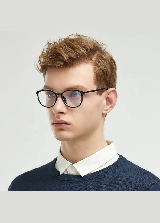 Комп'ютерні іміджеві окуляри для комп'ютера захисні універсальні чоловічі жіночі матові чорні з чохлом і серветкою в комплекті No Brand (331112895)